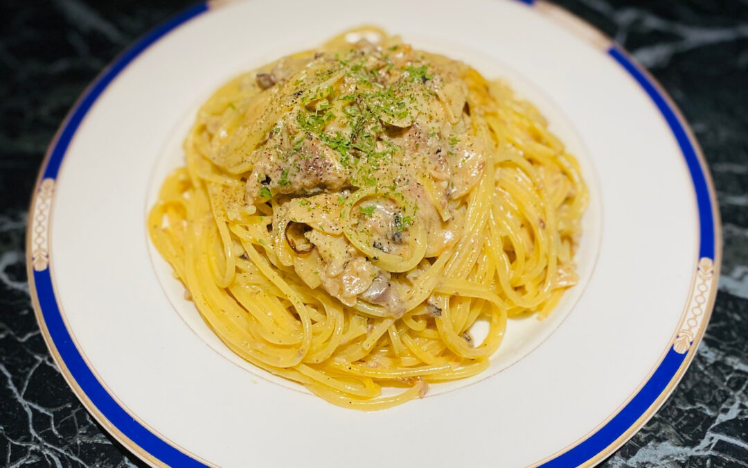 本日の賄い「オイルサーディンのクリームパスタ」
